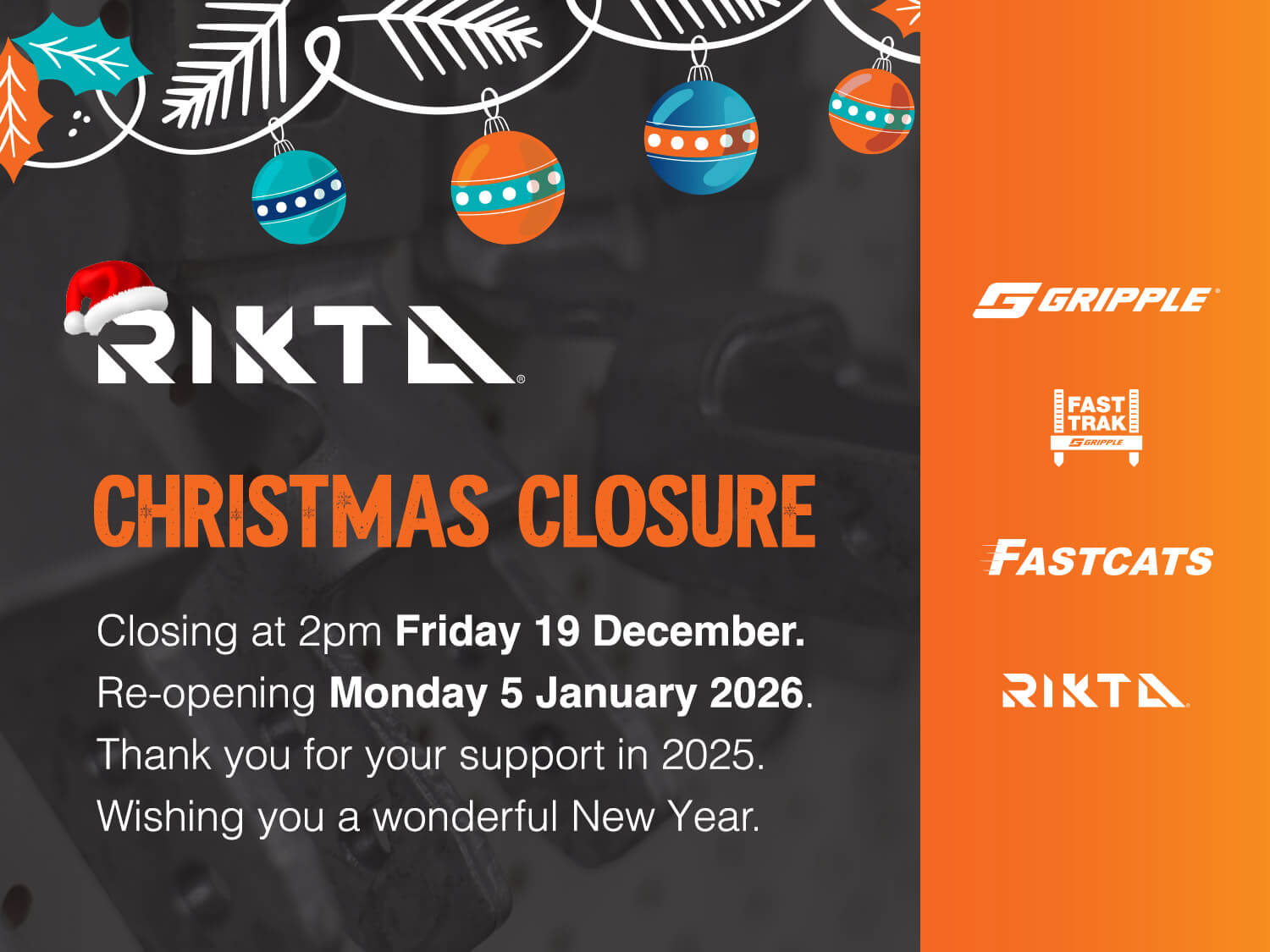 Christmas Closure 2025